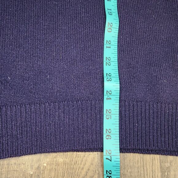 Vtg Polo Ralph Lauren 100% Italian Cashmere 1/4 Zip Sweater Mens Dark Blue - Picture 7 of 9